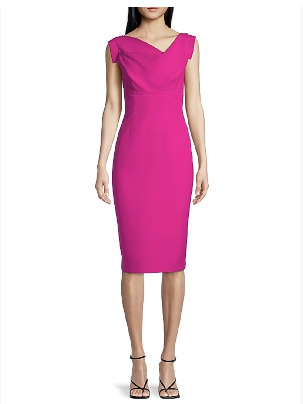 Black Halo Bright Fuchsia Midi Sheath Dress